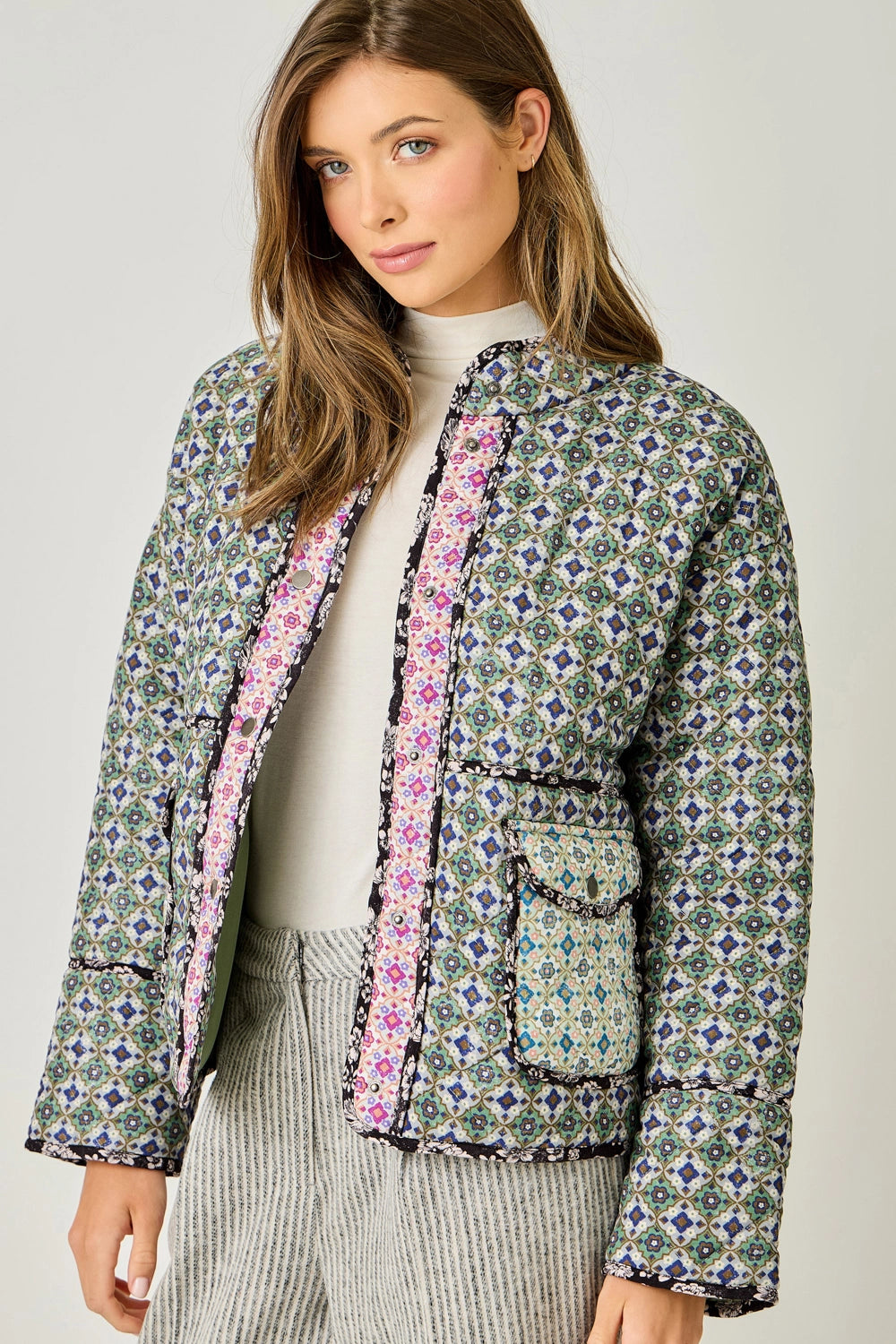 Mixed Media Quilted Jacket