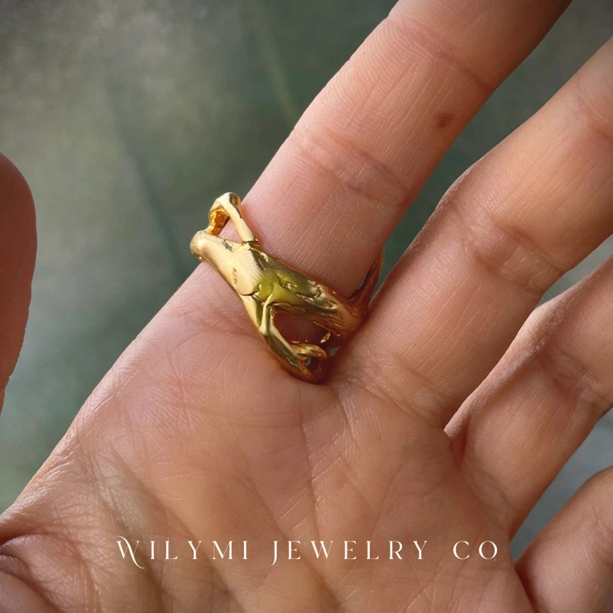 Mm 10mm Round Turquoise Ring I 24K Gf I Adjustable-Ring-WILYMI Jewelry Co-1.1 in (2.8 cm)-Urbanheer