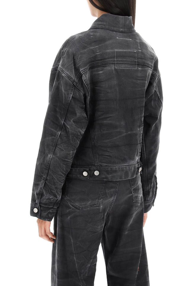 Mm6 maison margiela crinkle-effect denim jacket-women > clothing > jackets > denim jackets-MM6 Maison Margiela-Urbanheer