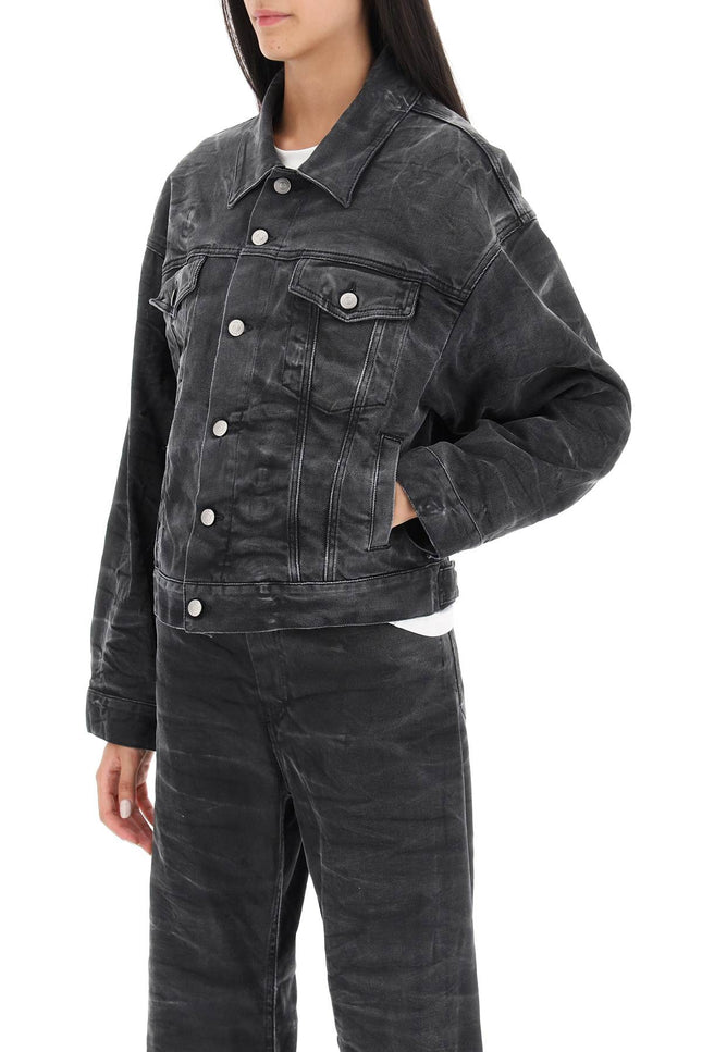 Mm6 maison margiela crinkle-effect denim jacket-women > clothing > jackets > denim jackets-MM6 Maison Margiela-Urbanheer