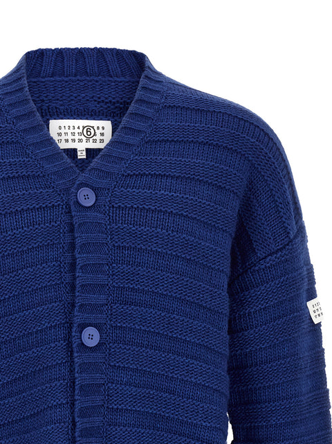 Mm6 Maison Margiela Distressed Wool Cardigan
