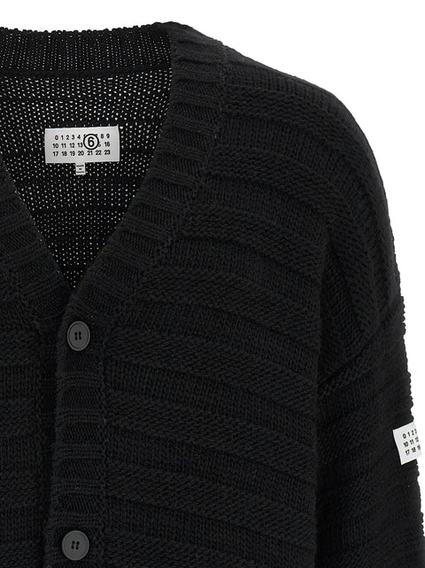 Mm6 Maison Margiela Distressed Wool Cardigan