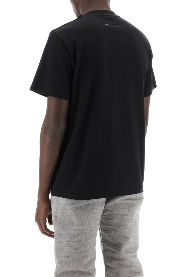 Mm6 maison margiela layered t-shirt with numeric signature print effect-men > clothing > t-shirts and sweatshirts > t-shirts-MM6 Maison Margiela-l-Black-Urbanheer