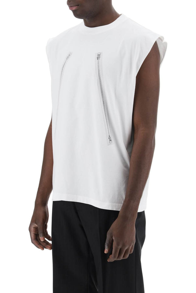 Mm6 maison margiela sleeveless t-shirt with-men > clothing > t-shirts and sweatshirts > t-shirts-MM6 Maison Margiela-l-White-Urbanheer