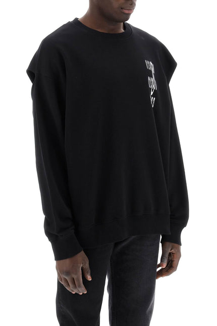 Mm6 maison margiela "sweatshirt with cut out and numeric-men > clothing > t-shirts and sweatshirts > sweatshirts-MM6 Maison Margiela-Urbanheer