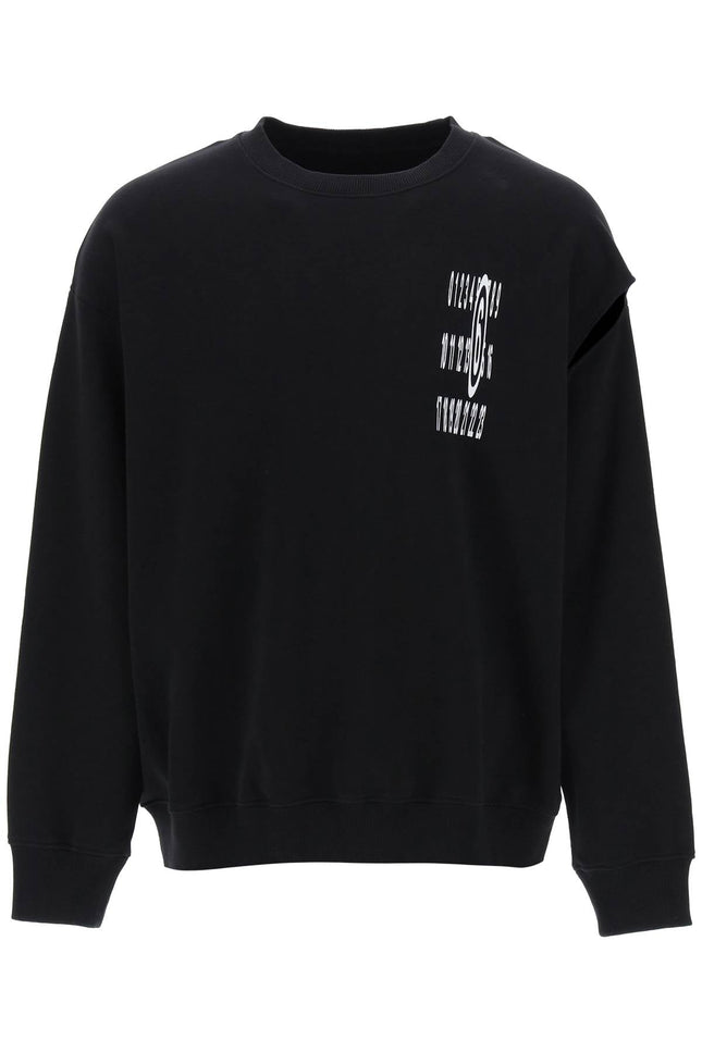 Mm6 maison margiela "sweatshirt with cut out and numeric-men > clothing > t-shirts and sweatshirts > sweatshirts-MM6 Maison Margiela-Urbanheer
