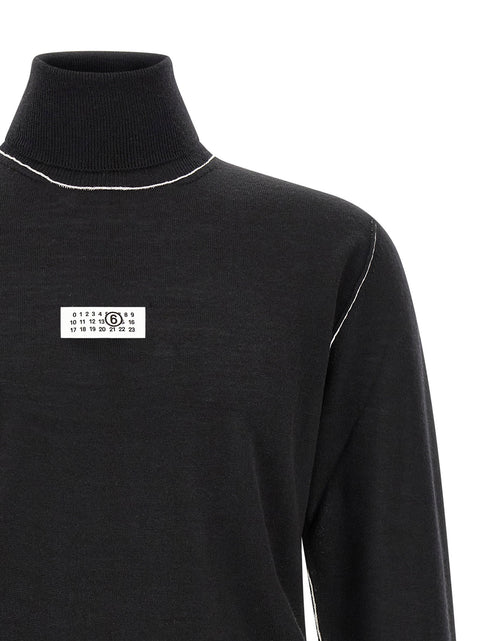 Mm6 Maison Margiela Turtleneck Sweater With Contrast Stitching