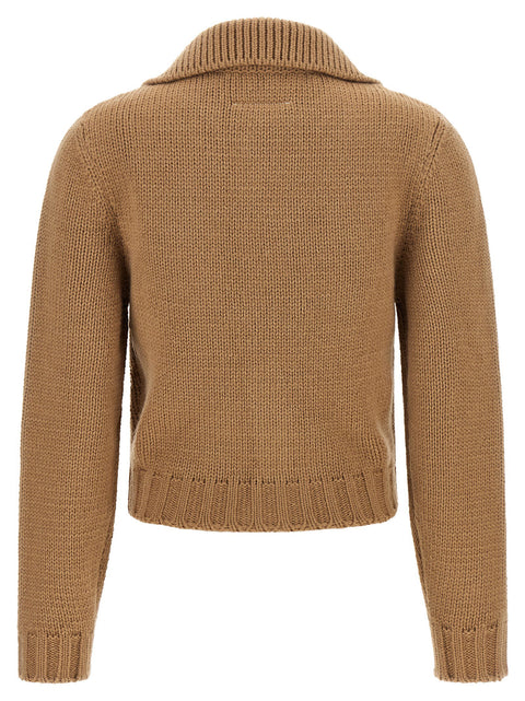 Mm6 Maison Margiela White Stitch Line Cardigan