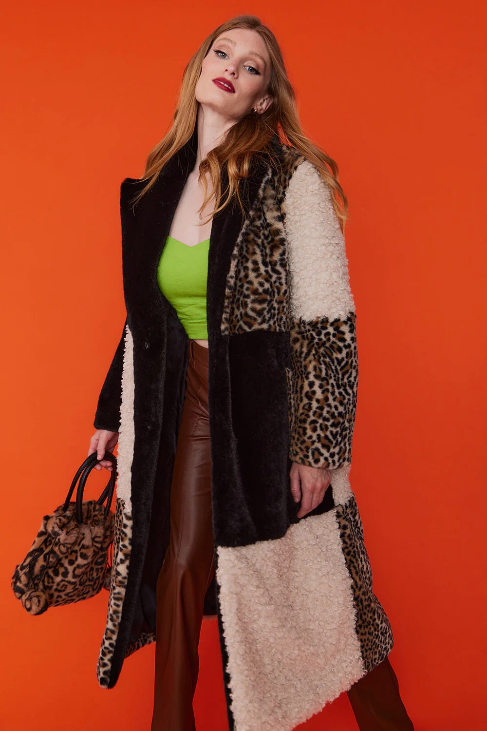 Mocha Faux Fur and Faux Shearling Maxi Coat-Faux Fur Coats-Buy Me Fur Ltd-S-M-Mocha-Faux Fur-Urbanheer