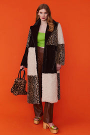 Mocha Faux Fur and Faux Shearling Maxi Coat-Faux Fur Coats-Buy Me Fur Ltd-S-M-Mocha-Faux Fur-Urbanheer