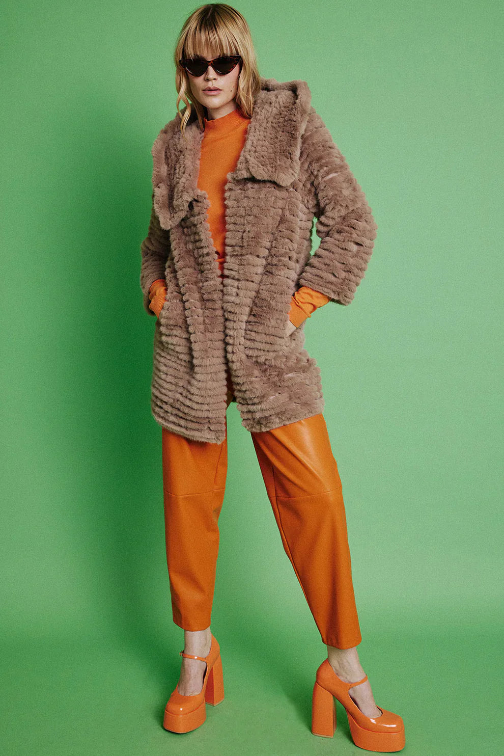 Mocha Faux Mink Fur Hooded Coat-Faux Fur Coats-Buy Me Fur Ltd-One Size-Mocha-Faux Fur-Urbanheer