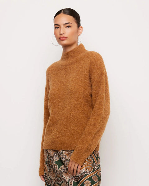 Mock Neck Boucle Sweater