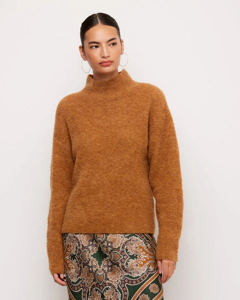Mock Neck Boucle Sweater