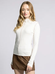 Mock Neck Marisol Long Sleeve Blanc Taupe