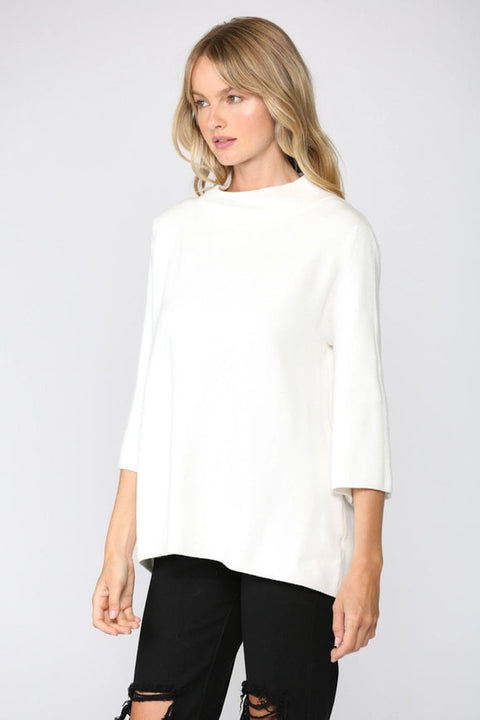 Mock Neck Pull Over Sweater/Bell Sleeve CREAM-Sweater-FATE-S-CREAM-Urbanheer
