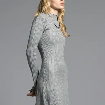 Mock Neck Ribbed Dress - Mirren Dress