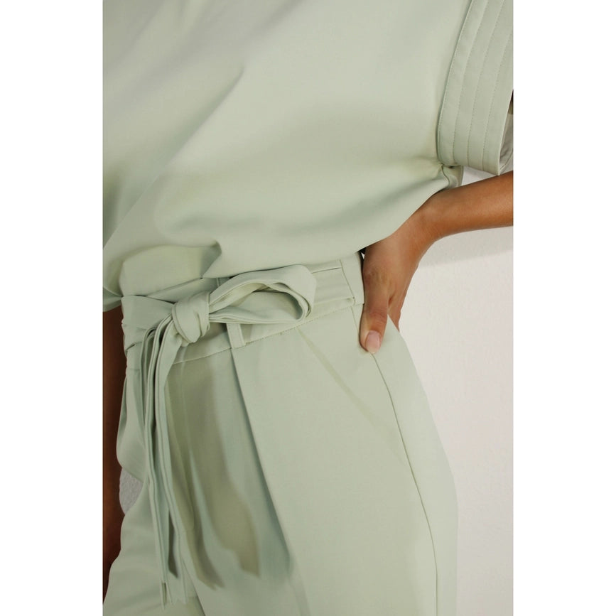 Mock Neck Top and Pants Set MINT-Set-Mulla-S-MINT-Urbanheer