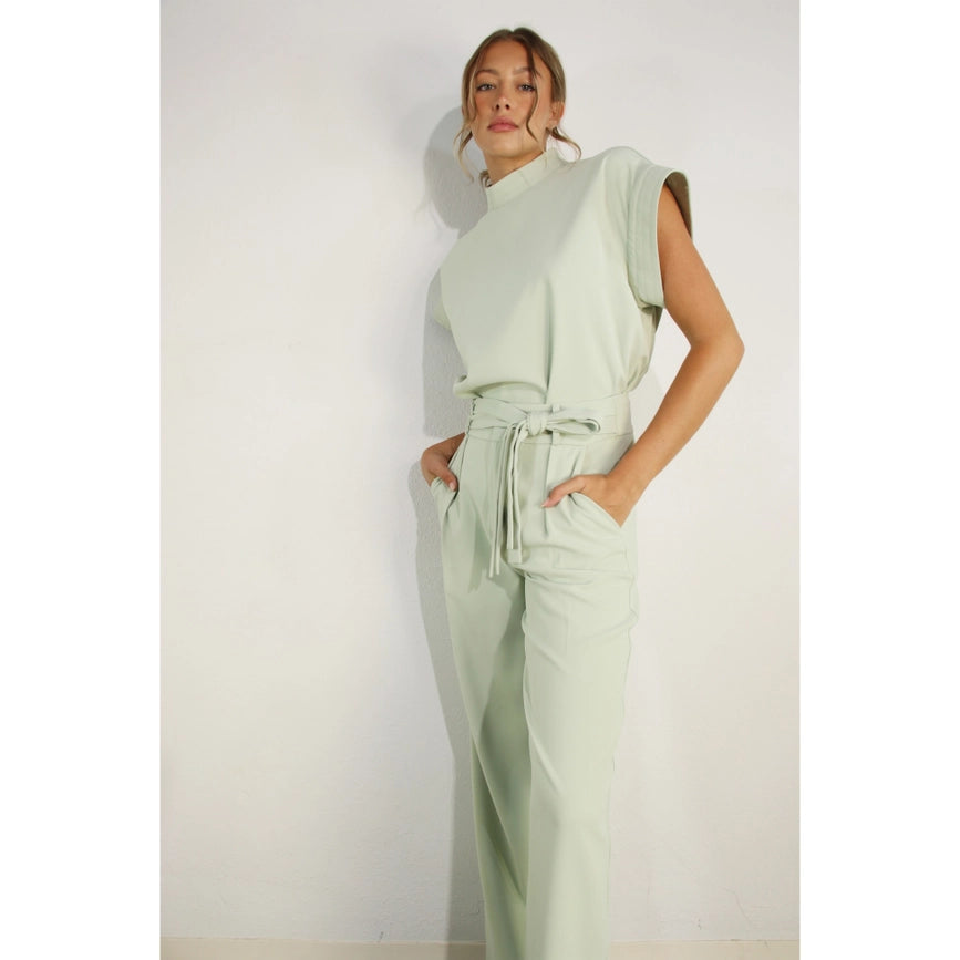 Mock Neck Top and Pants Set MINT-Set-Mulla-S-MINT-Urbanheer