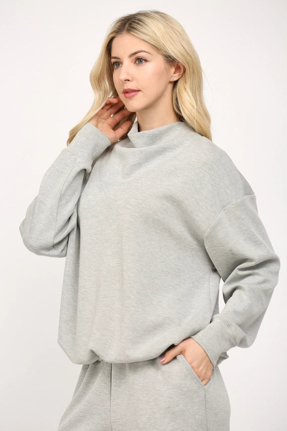 Modal Blend Cowl Neck Sweatshirt H.GREY-Sweatshirt-FATE-S-H.GREY-Urbanheer