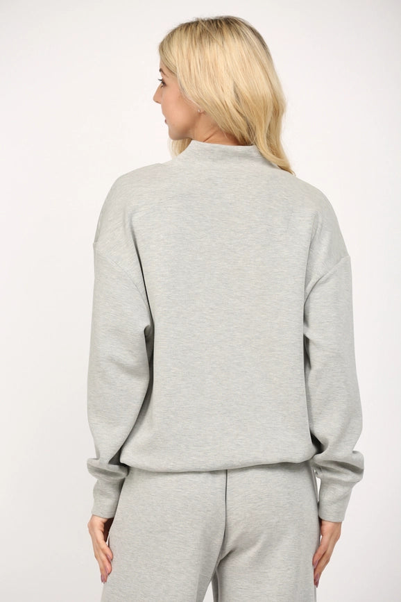 Modal Blend Cowl Neck Sweatshirt H.GREY-Sweatshirt-FATE-S-H.GREY-Urbanheer