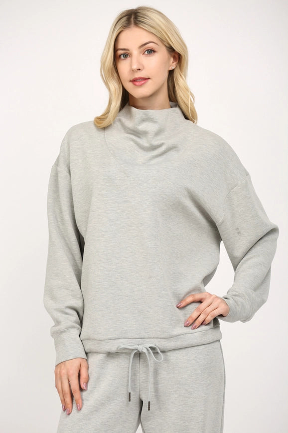 Modal Blend Cowl Neck Sweatshirt H.GREY-Sweatshirt-FATE-S-H.GREY-Urbanheer