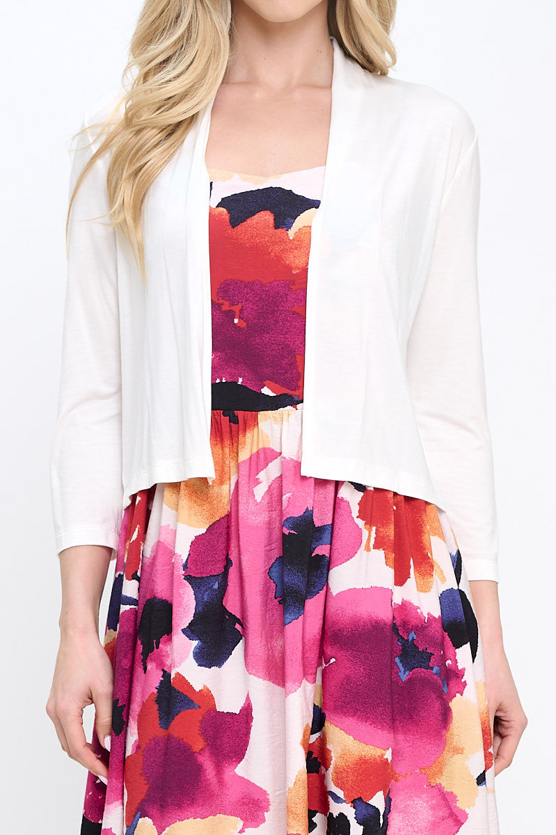 Modal Open Front Bolero Cardigan-Cardigans-Reneecollection-Small-OFFWHITE-Urbanheer