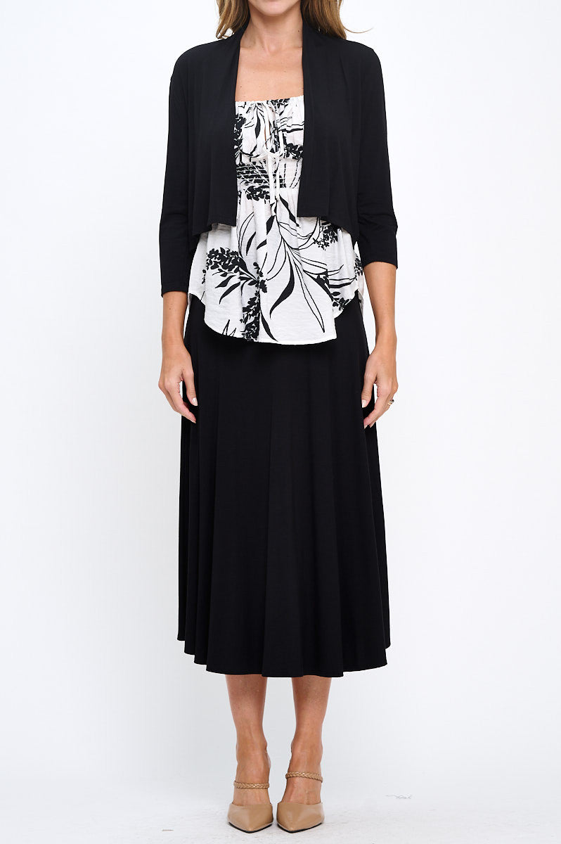 Modal Open Front Bolero Cardigan-Cardigans-Reneecollection-Small-BLACK-Urbanheer