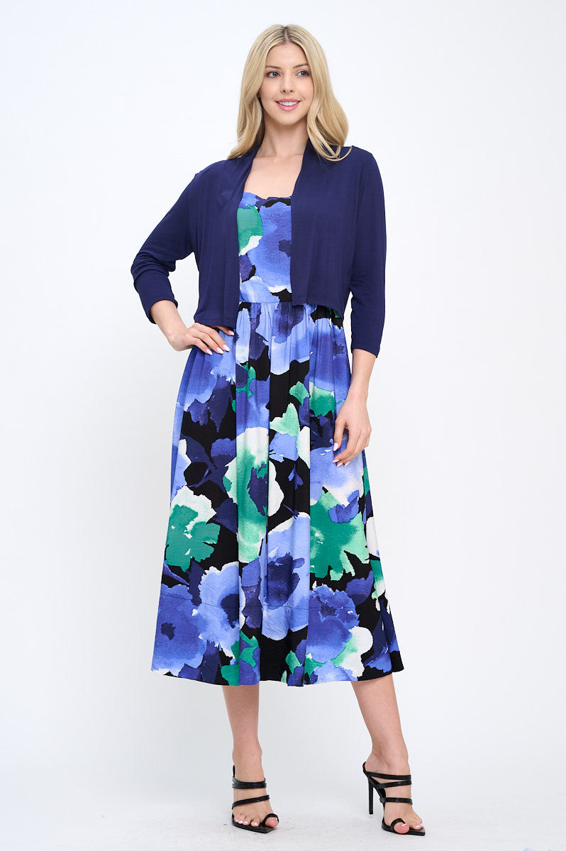 Modal Open Front Bolero Cardigan-Cardigans-Reneecollection-Small-NAVY-Urbanheer