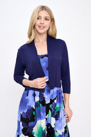 Modal Open Front Bolero Cardigan-Cardigans-Reneecollection-Small-NAVY-Urbanheer