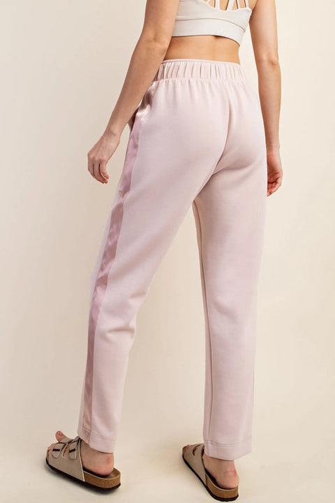 Modal Poly Span Jogger with Side Satin Detail Baby Pink-Jogger-Rae Mode-S-Urbanheer