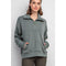 Modal Poly Span Quarter Zip Funnel Neck Pullover Sage Leaf-Pullover-Rae Mode-S-Urbanheer