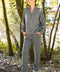 Modal Poly Span Scuba Luxe Half Zip Jacket Sage Leaf