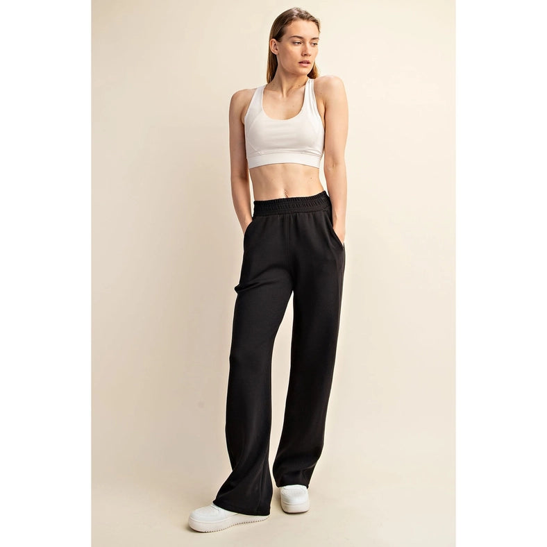 Modal Poly Span Scuba Straight Pant Black-Pant-Rae Mode-S-Urbanheer