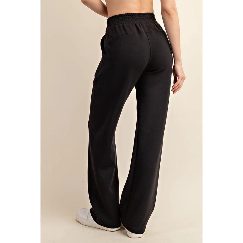 Modal Poly Span Scuba Straight Pant Black-Pant-Rae Mode-S-Urbanheer