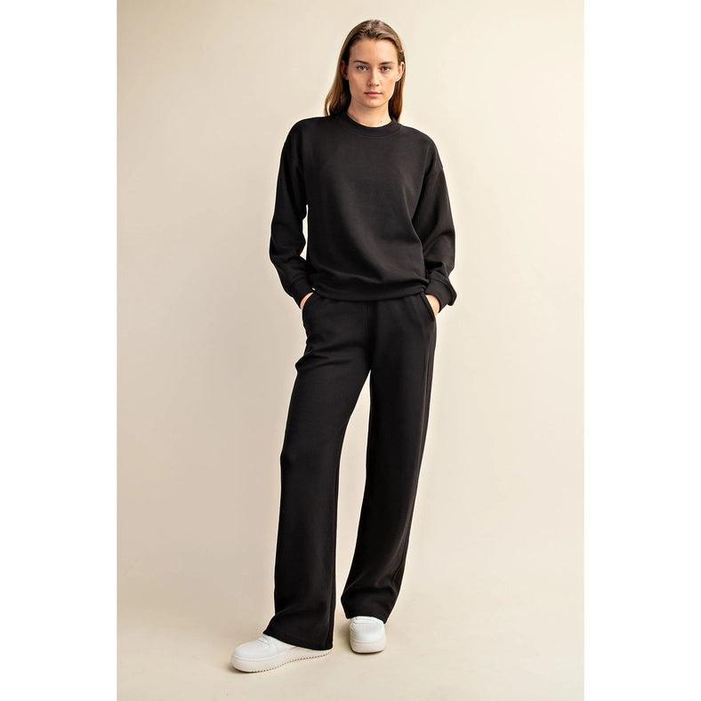Modal Poly Span Scuba Straight Pant Black-Pant-Rae Mode-S-Urbanheer
