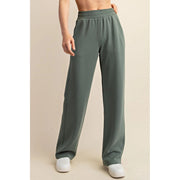 Modal Poly Span Scuba Straight Pant Sage Leaf-Pant-Rae Mode-S-Urbanheer