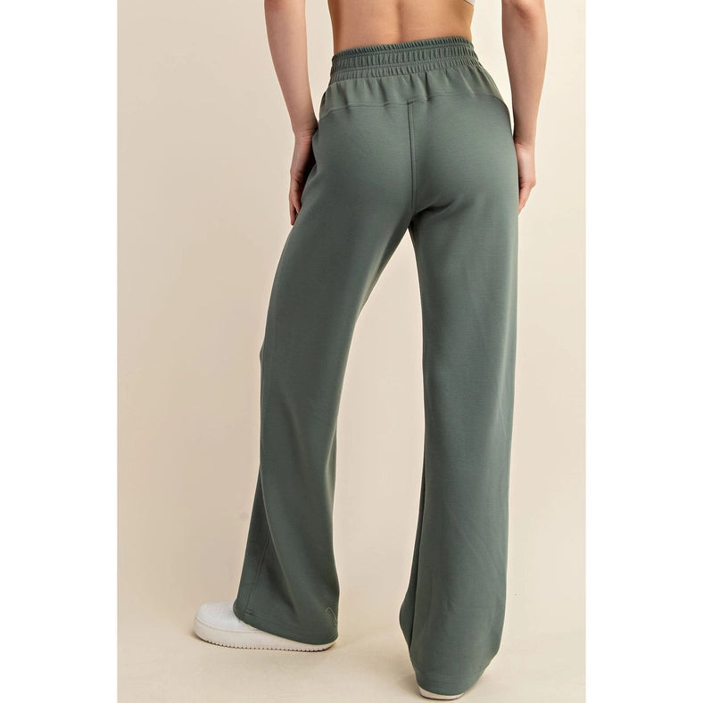 Modal Poly Span Scuba Straight Pant Sage Leaf-Pant-Rae Mode-S-Urbanheer