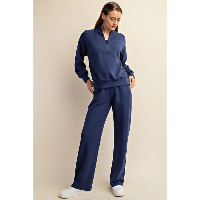 Modal Poly Span Scuba Straight Pant Smoky Navy-Pant-Rae Mode-S-Urbanheer