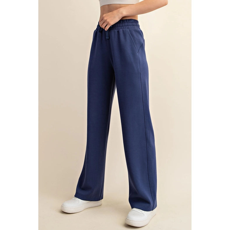 Modal Poly Span Scuba Straight Pant Smoky Navy-Pant-Rae Mode-S-Urbanheer