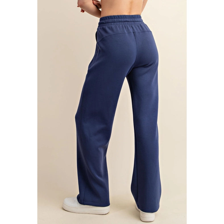 Modal Poly Span Scuba Straight Pant Smoky Navy-Pant-Rae Mode-S-Urbanheer