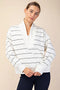 Modal Poly Span Scuba Stripe V-Neck Jacket Cream/Black-Jacket-Rae Mode-S-Urbanheer