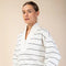 Modal Poly Span Scuba Stripe V-Neck Jacket Cream/Black-Jacket-Rae Mode-S-Urbanheer