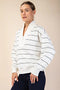 Modal Poly Span Scuba Stripe V-Neck Jacket Cream/Black-Jacket-Rae Mode-S-Urbanheer