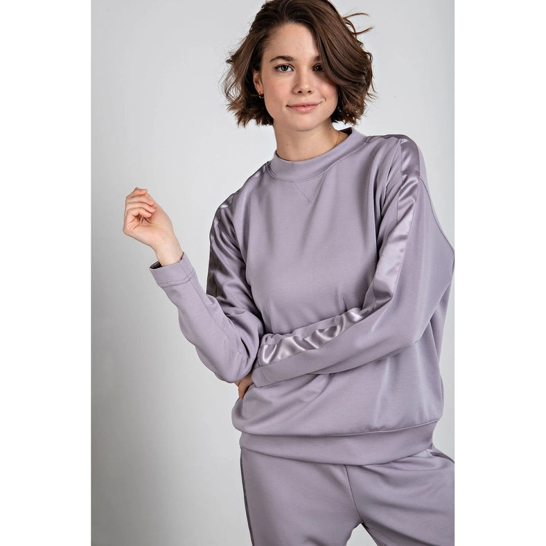 Modal Poly Span Top with Satin Side Detail Mystic Grey-Top-Rae Mode-S-Urbanheer