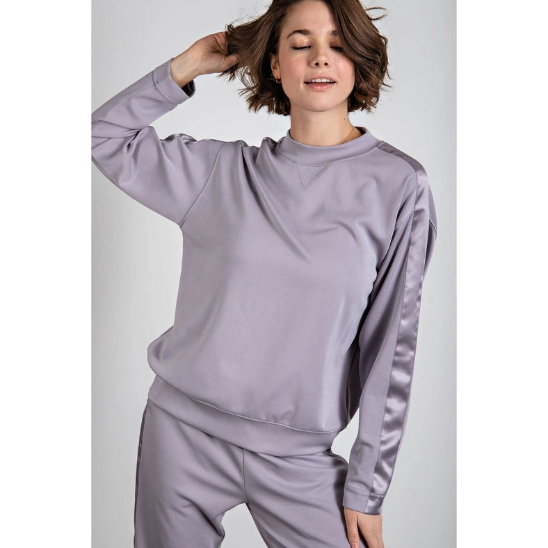 Modal Poly Span Top with Satin Side Detail Mystic Grey-Top-Rae Mode-S-Urbanheer