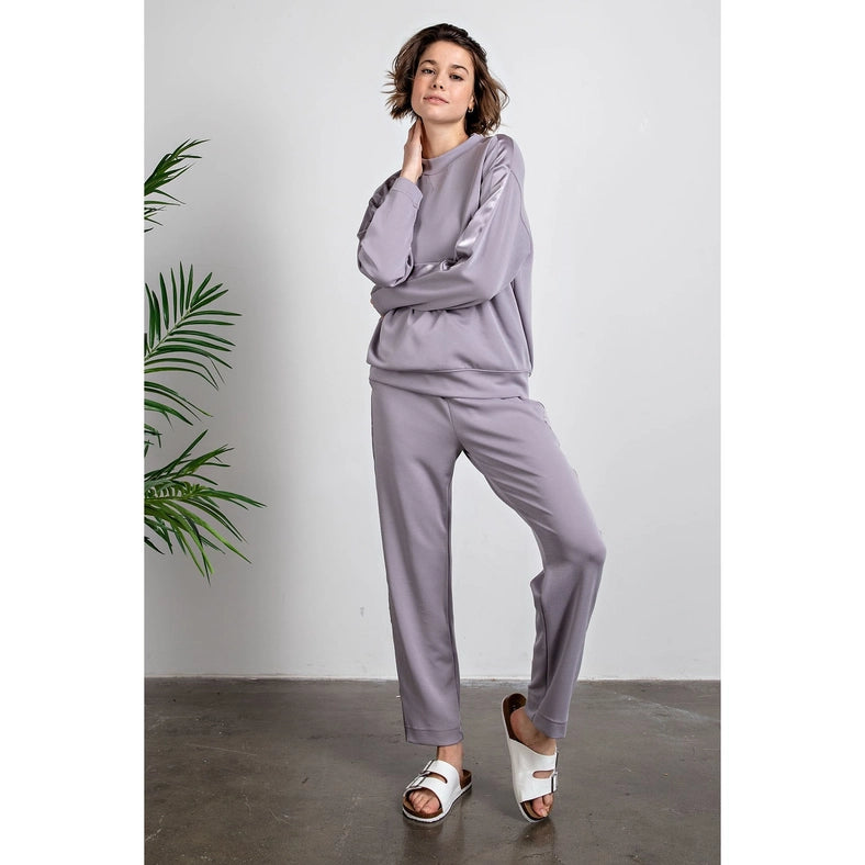 Modal Poly Span Top with Satin Side Detail Mystic Grey-Top-Rae Mode-S-Urbanheer