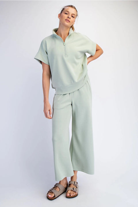 Modal Scuba Cropped Wide Pant