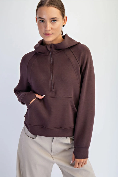 Modal Scuba Quarter Zip Hoddie Jacket