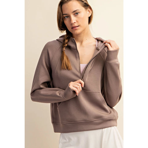 Modal Scuba Quarter Zip Hoddie Jacket