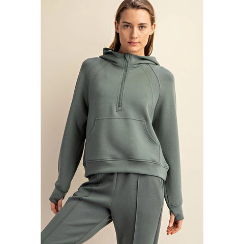 Modal Scuba Quarter Zip Hoddie Jacket